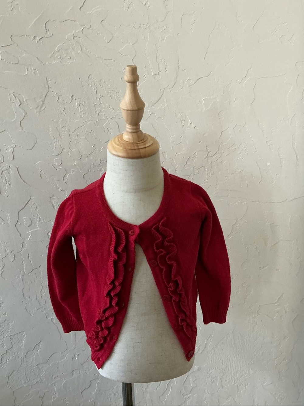 Ruffle Butts Red Ruffle-Front Cardigan